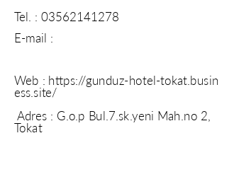 Gndz Hotel Tokat iletiim bilgileri